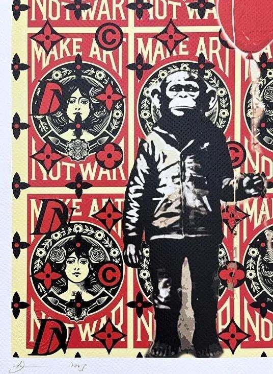 Death Nyc   Banksy Chimpanzee And Obey   Limited Edition With Certificate photo Art