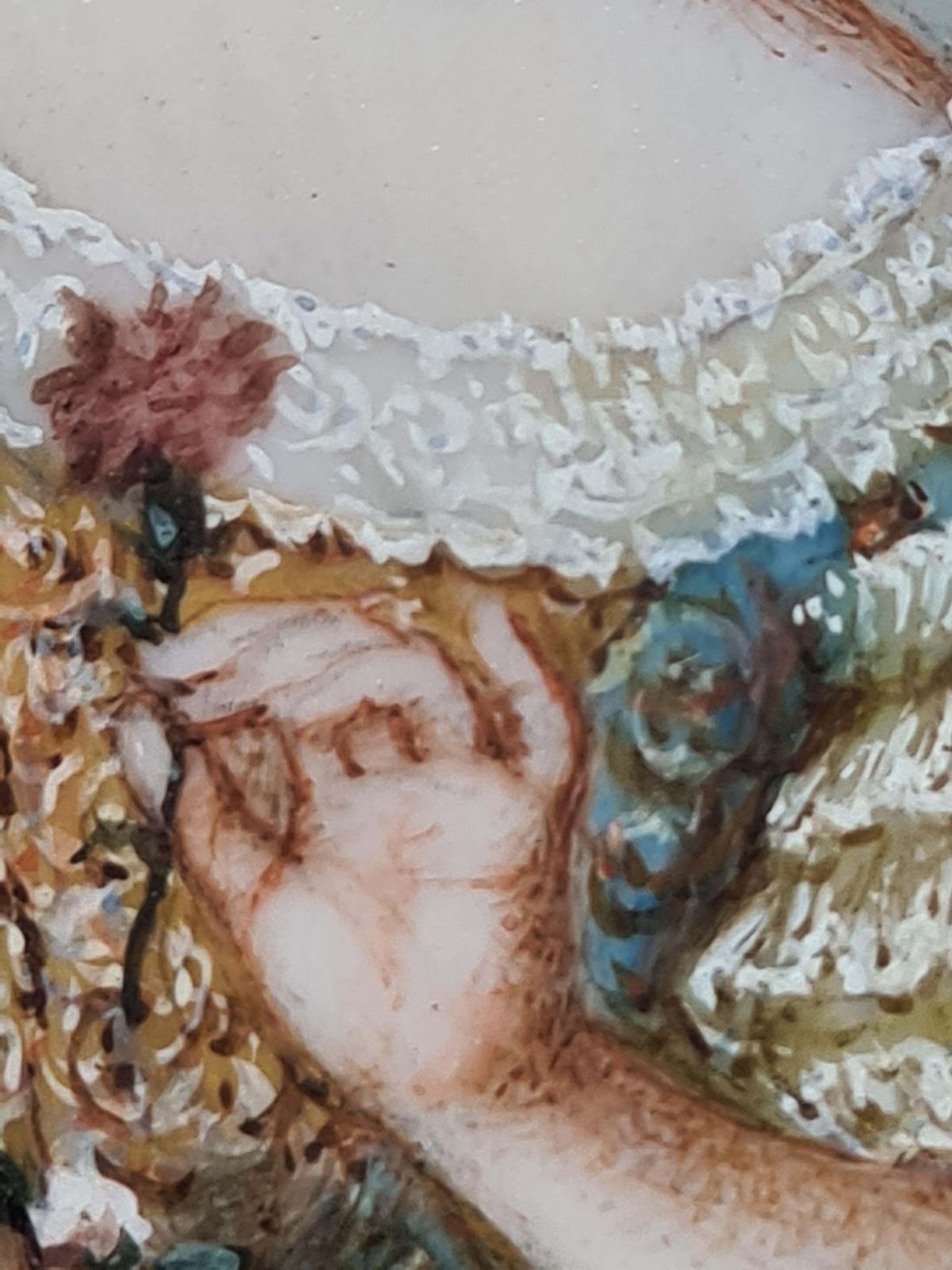 Friedrich August Von Kaulbach, Miniature Portrait Of 18th Century Lady, Gouache, Belle Epoque, Signed photo vinterior