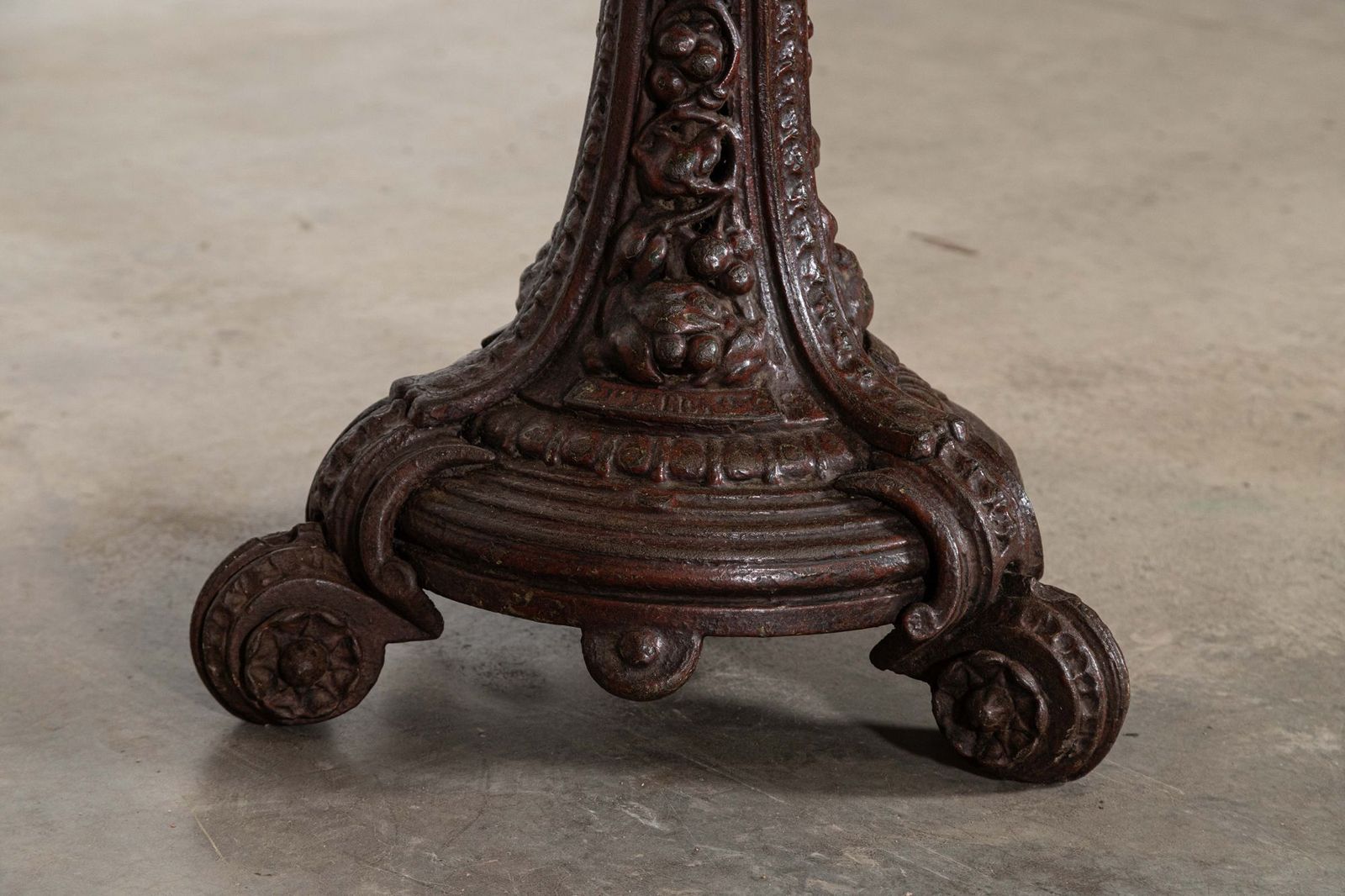Pair English 19thc Mahogany Painted Cast Iron Tavern Tables photo vintage