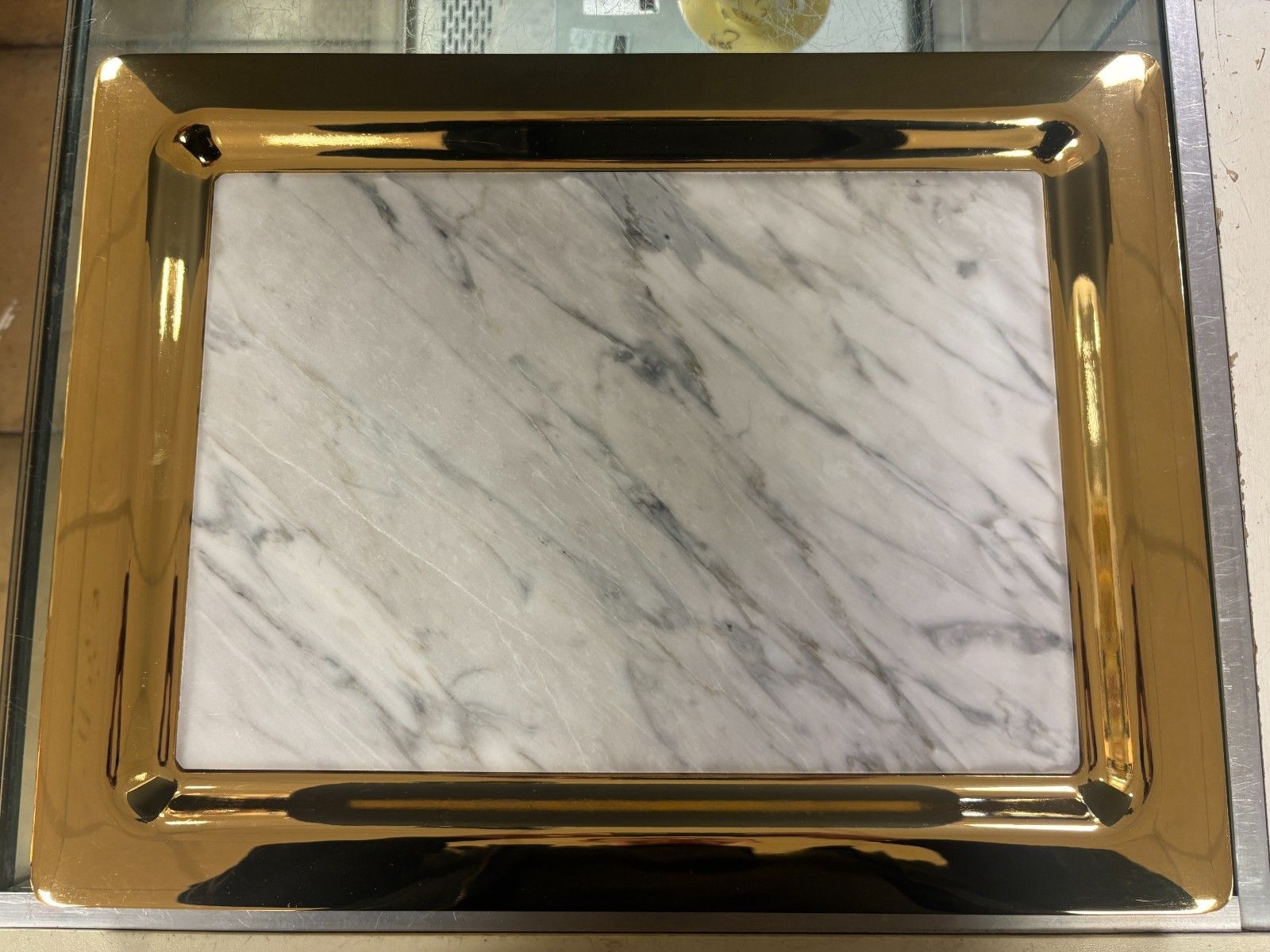 Anna New York Rablabs Carnico Italian Marble & Gold Metal Dual Tray Boxed photo furniture