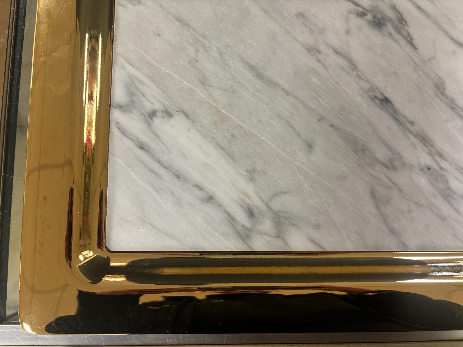 Anna New York Rablabs Carnico Italian Marble & Gold Metal Dual Tray Boxed photo vinterior