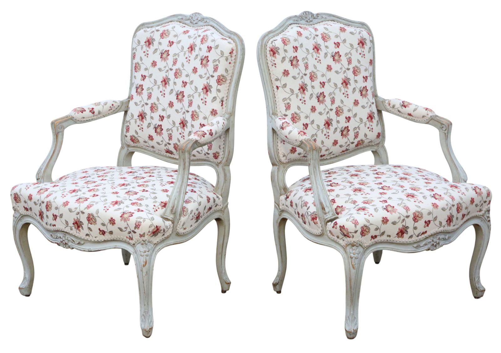Antique C.1900 French Pair Of Painted Armchairs – Quality Period Seating photo Furniture