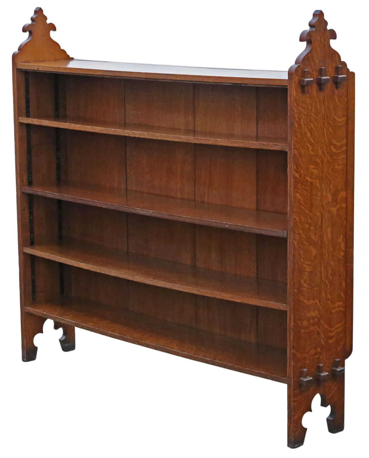 Antique 19th Century Victorian Gothic Arts & Crafts Adjustable Bookcase – Fine Quality photo for sale