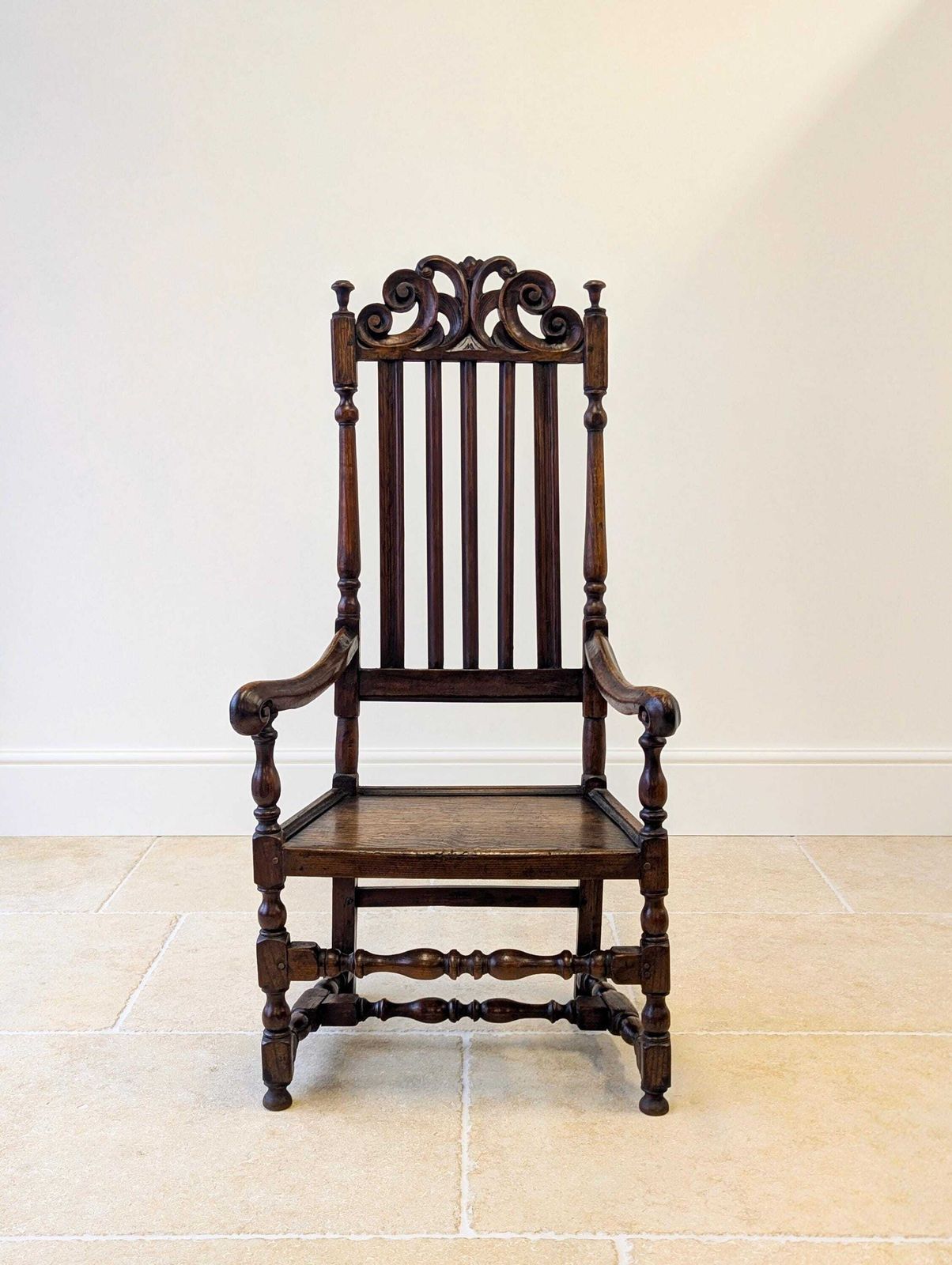 Antique William And Mary Oak Armchair C.1700 photo furniture