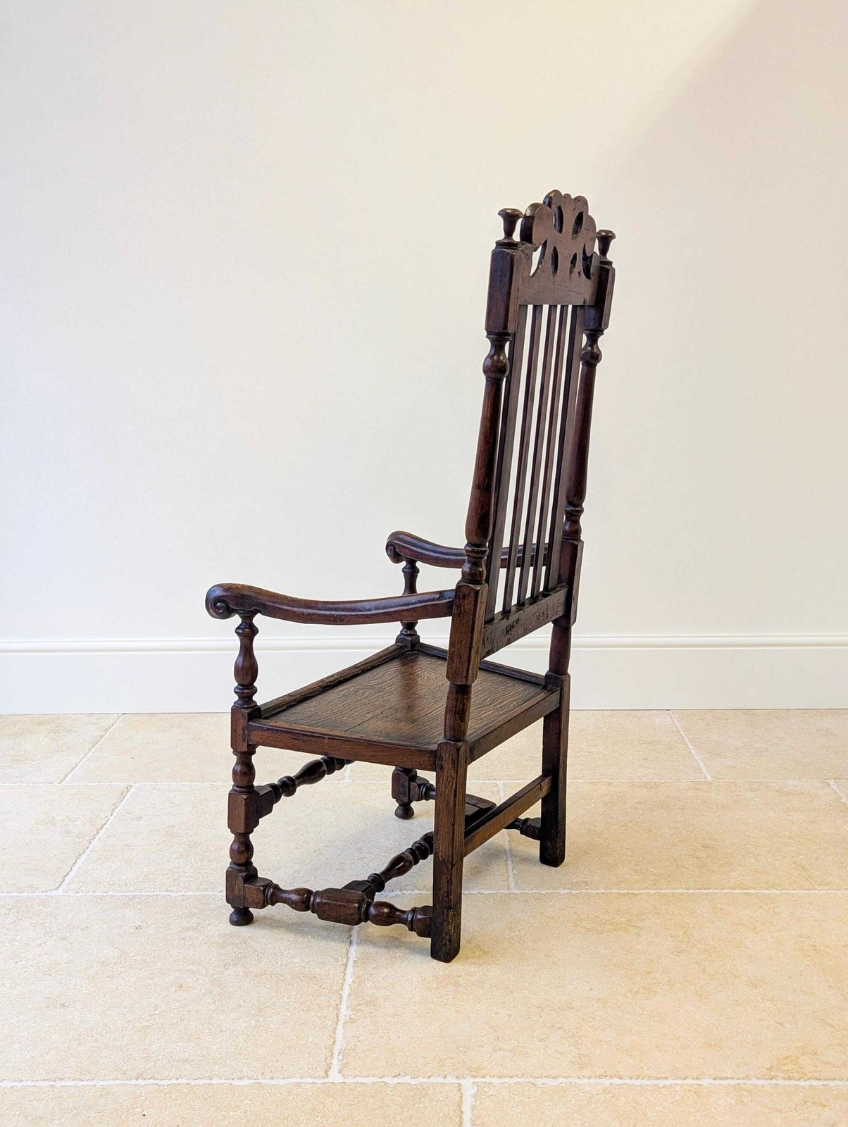 photo buy Antique William And Mary Oak Armchair C.1700