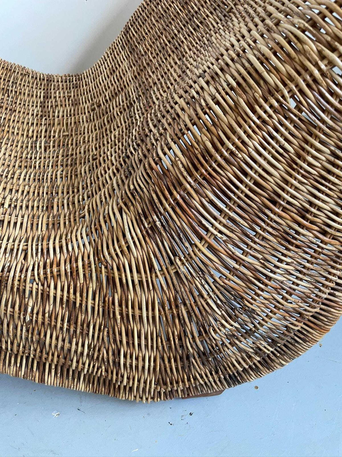 Vintage Ikea Karlskrona Chaise Longue Rattan, Wicker Bamboo 90s Postmodern photo furniture