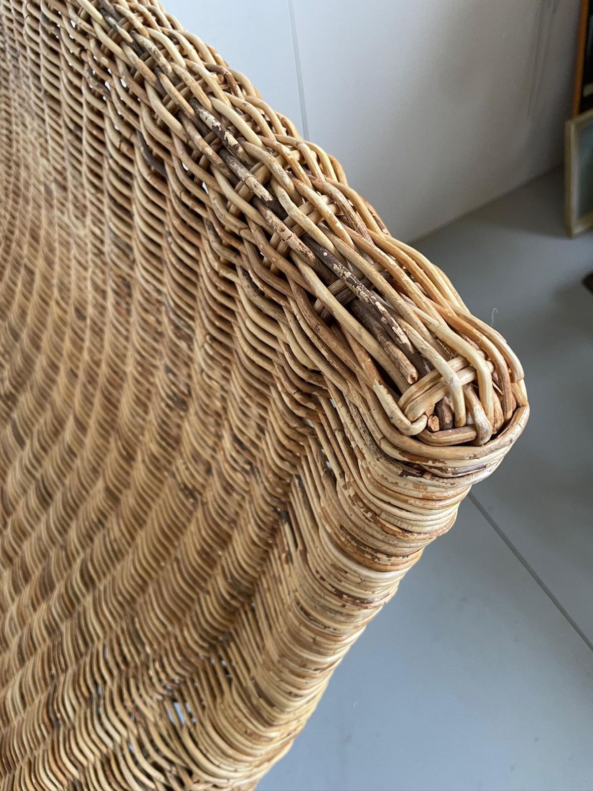 Vintage Ikea Karlskrona Chaise Longue Rattan, Wicker Bamboo 90s Postmodern photo for sale