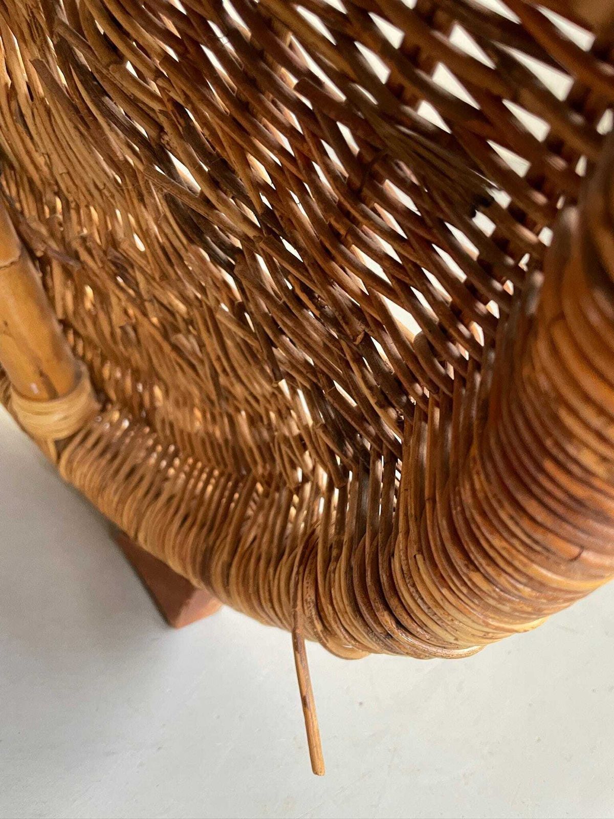 Vintage Ikea Karlskrona Chaise Longue Rattan, Wicker Bamboo 90s Postmodern photo 365.0