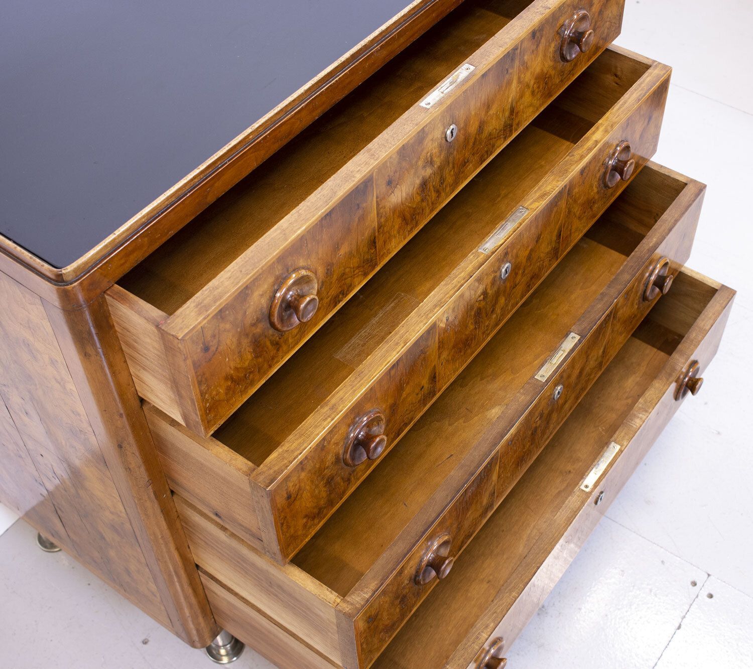 Art Deco Burr Walnut Chest Of Drawers photo for sale