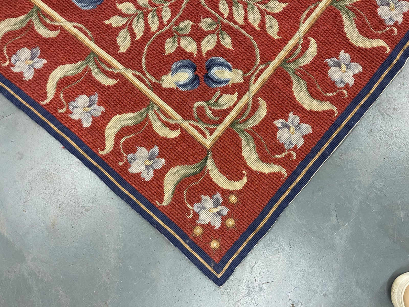 Traditional Carpet Aubusson Style Area Rug Handwoven Wool Needlepoint photo furniture