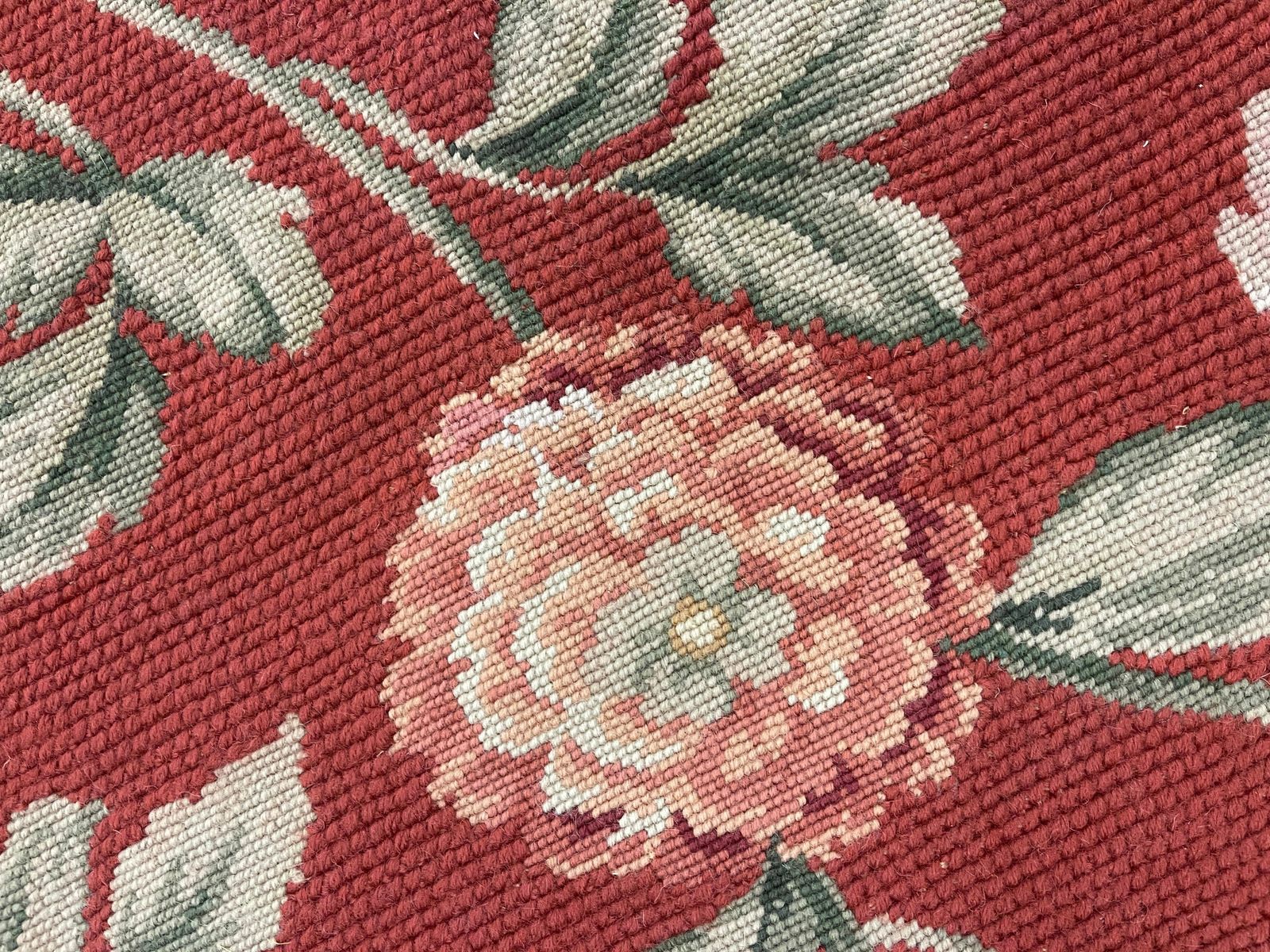 Traditional Carpet Aubusson Style Area Rug Handwoven Wool Needlepoint photo vinterior