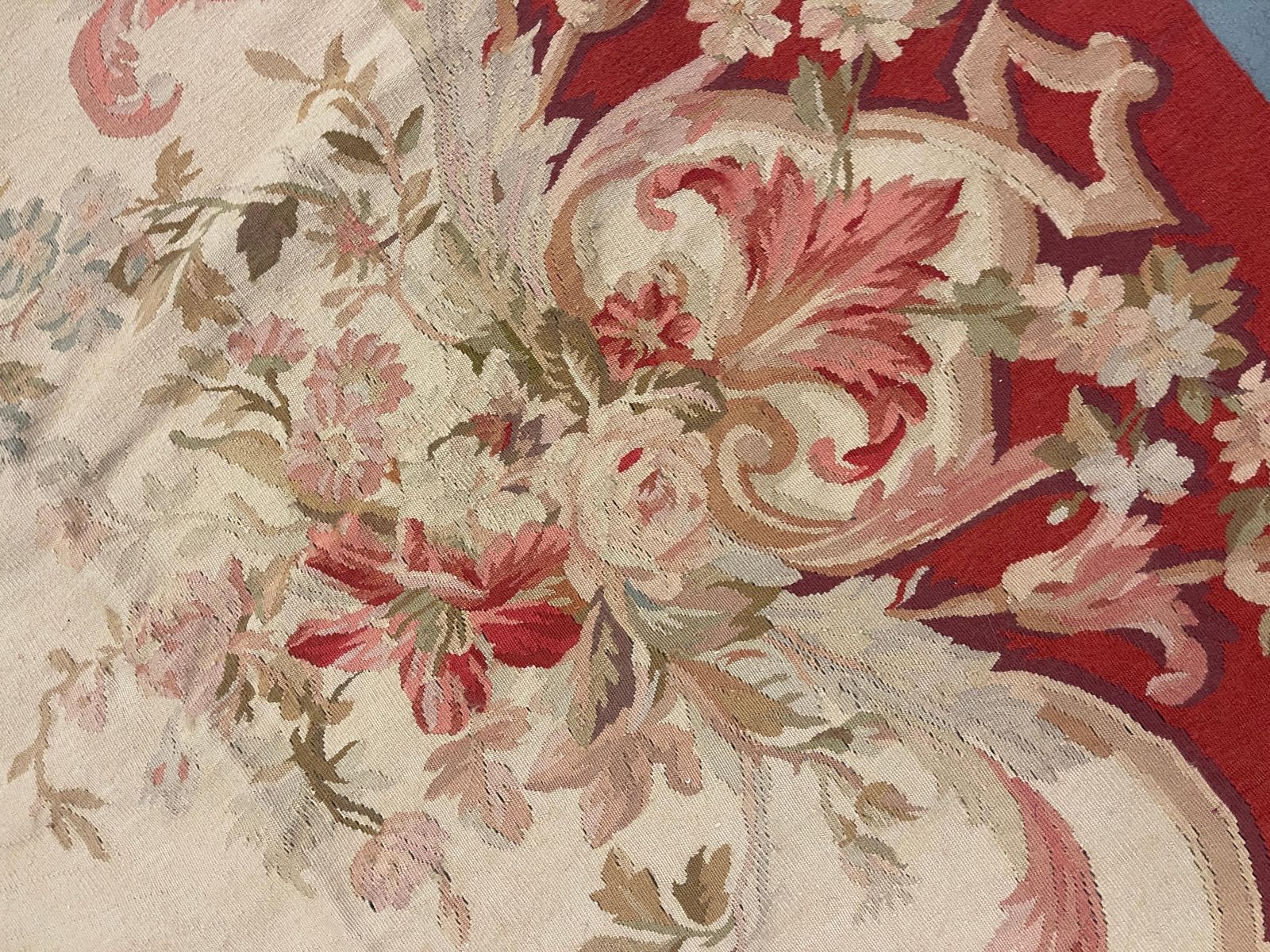 French Aubusson Style Panel Handwoven Wool Needlepoint photo Textiles