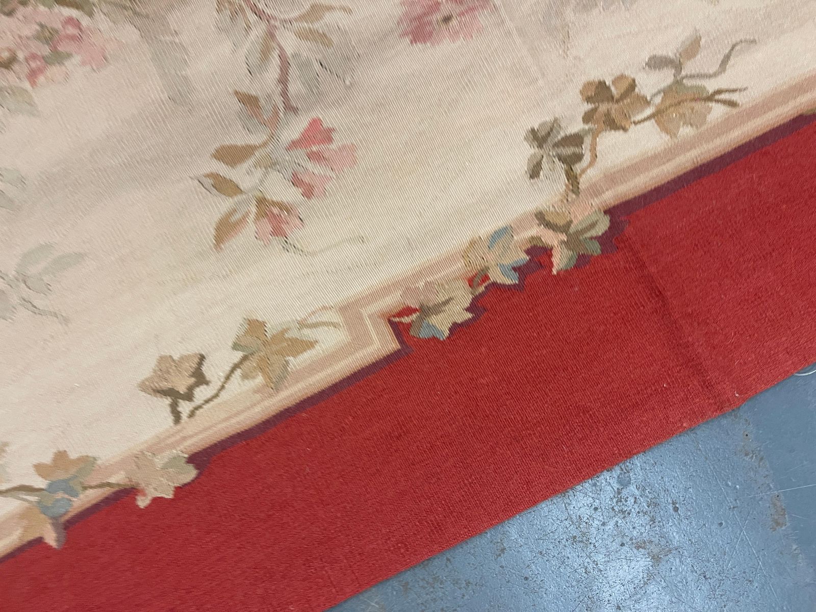French Aubusson Style Panel Handwoven Wool Needlepoint photo vinterior