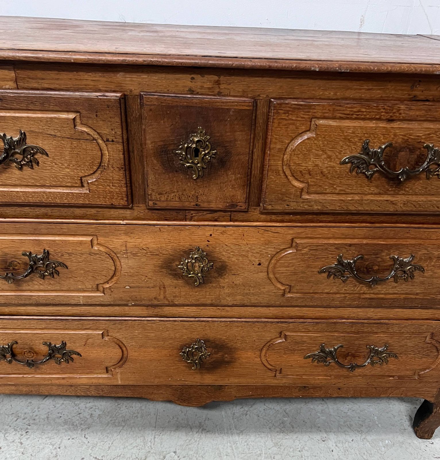 photo for sale Louis XV Style Chest Of Drawers In Solid Oak From The 18th Century