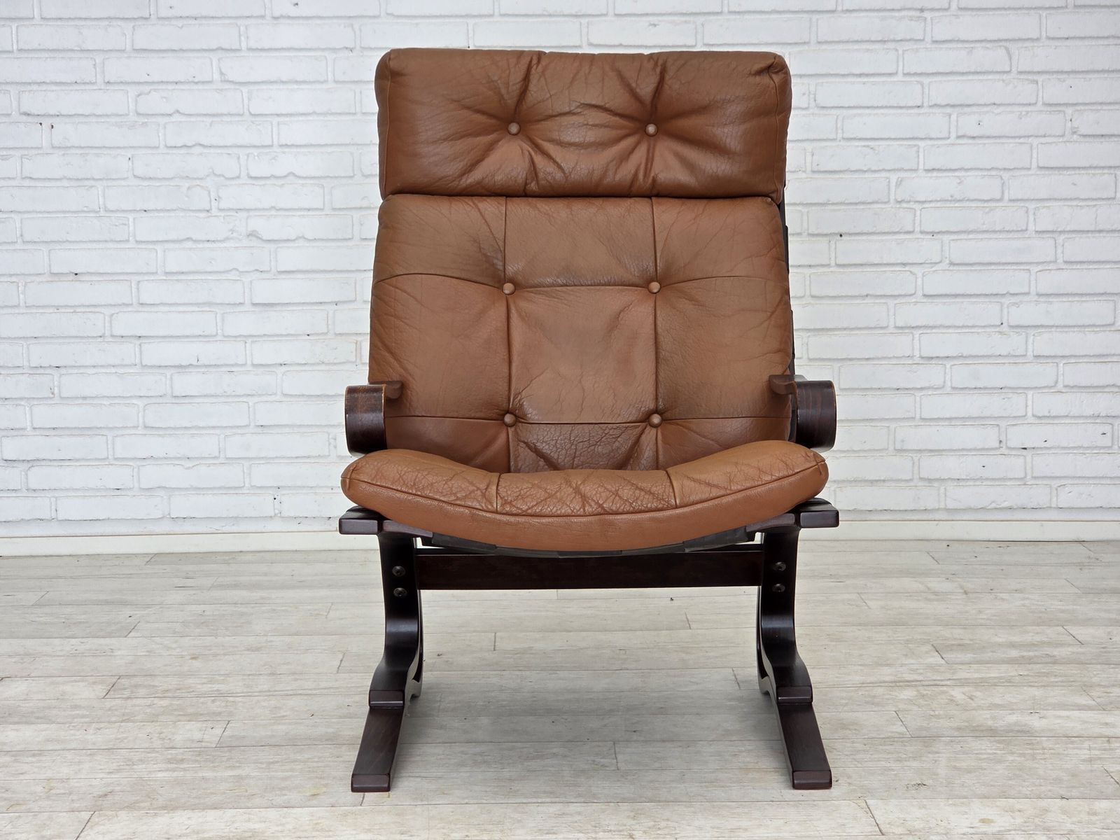 2150.0 1970s, Norwegian Design By Else & Nordahl Solheim, Set Of 2 Chairs With Footstool, Model "Kengu". photo