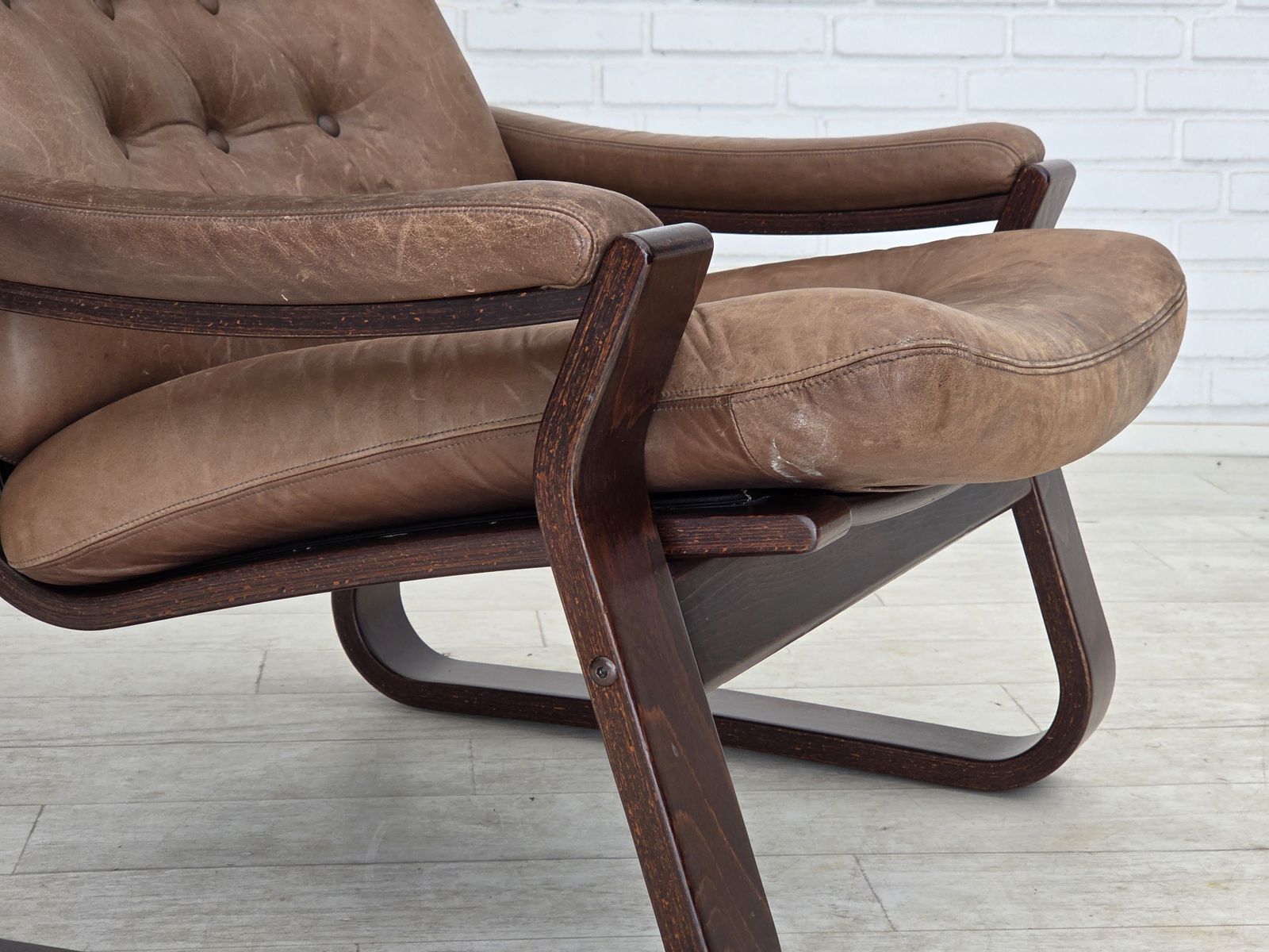 1970s, Danish Design By Georg Thams, Lounge Chair, Furniture Leather. photo for sale
