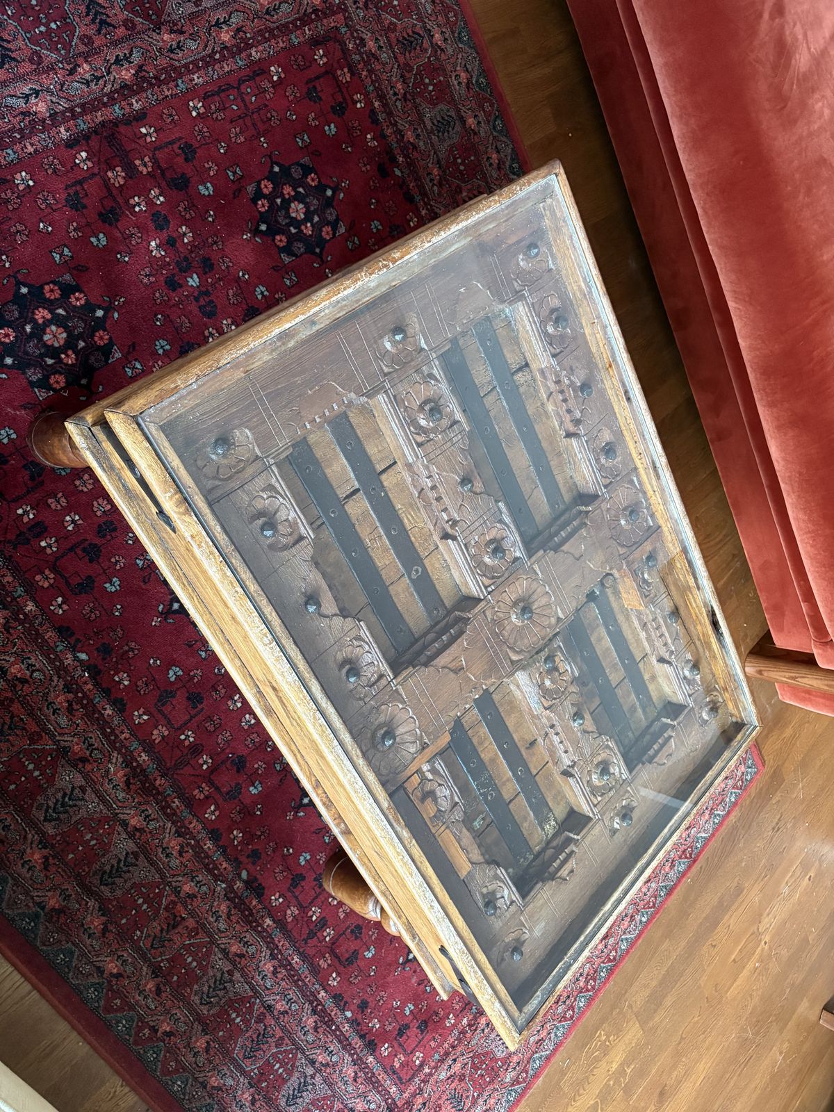 Antique Indian Reclaimed Palace Carved Teak Coffee Table photo furniture