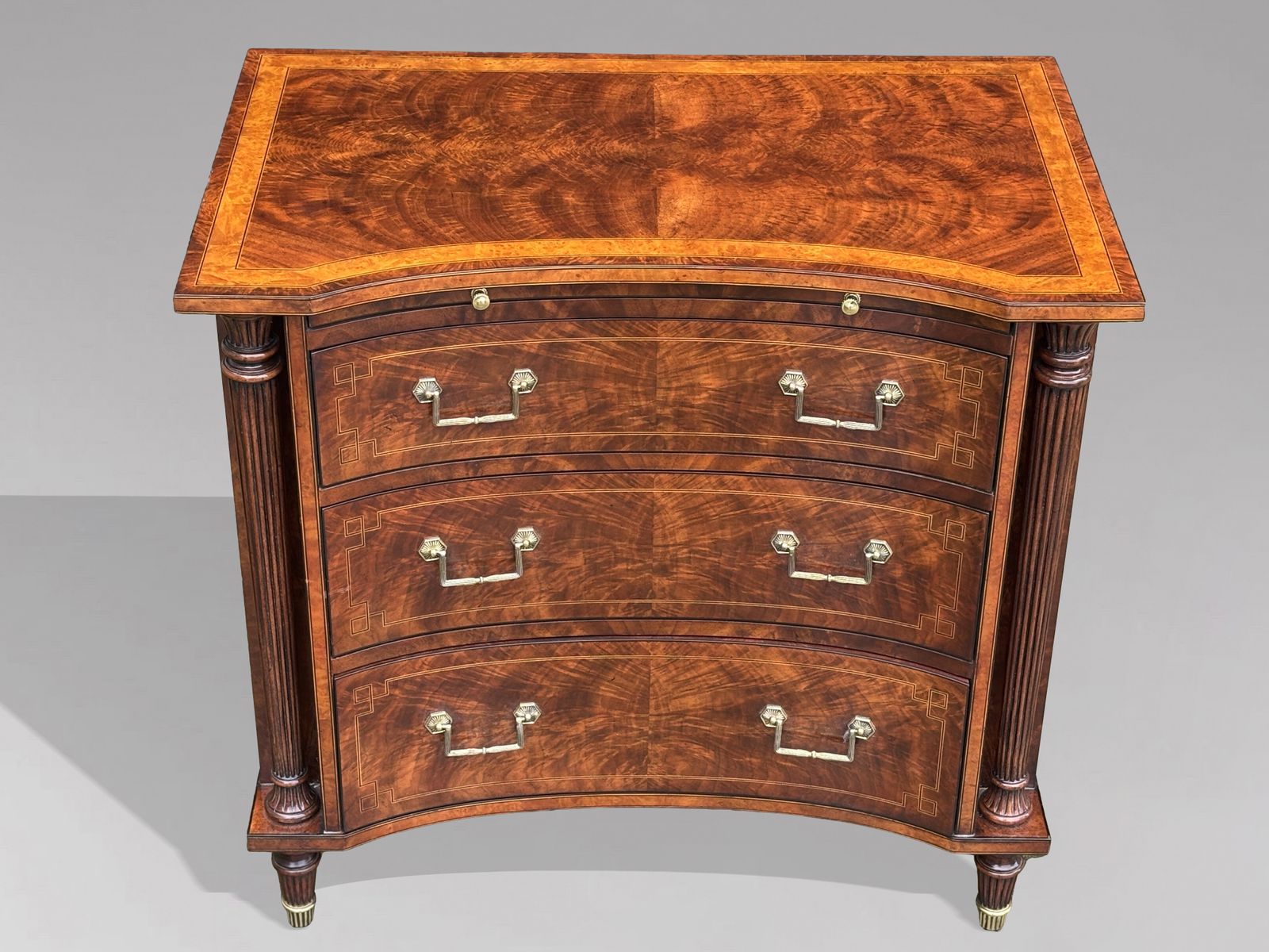 1980's Quality Walnut Inlaid Commode By Brights Of Nettlebed photo furniture