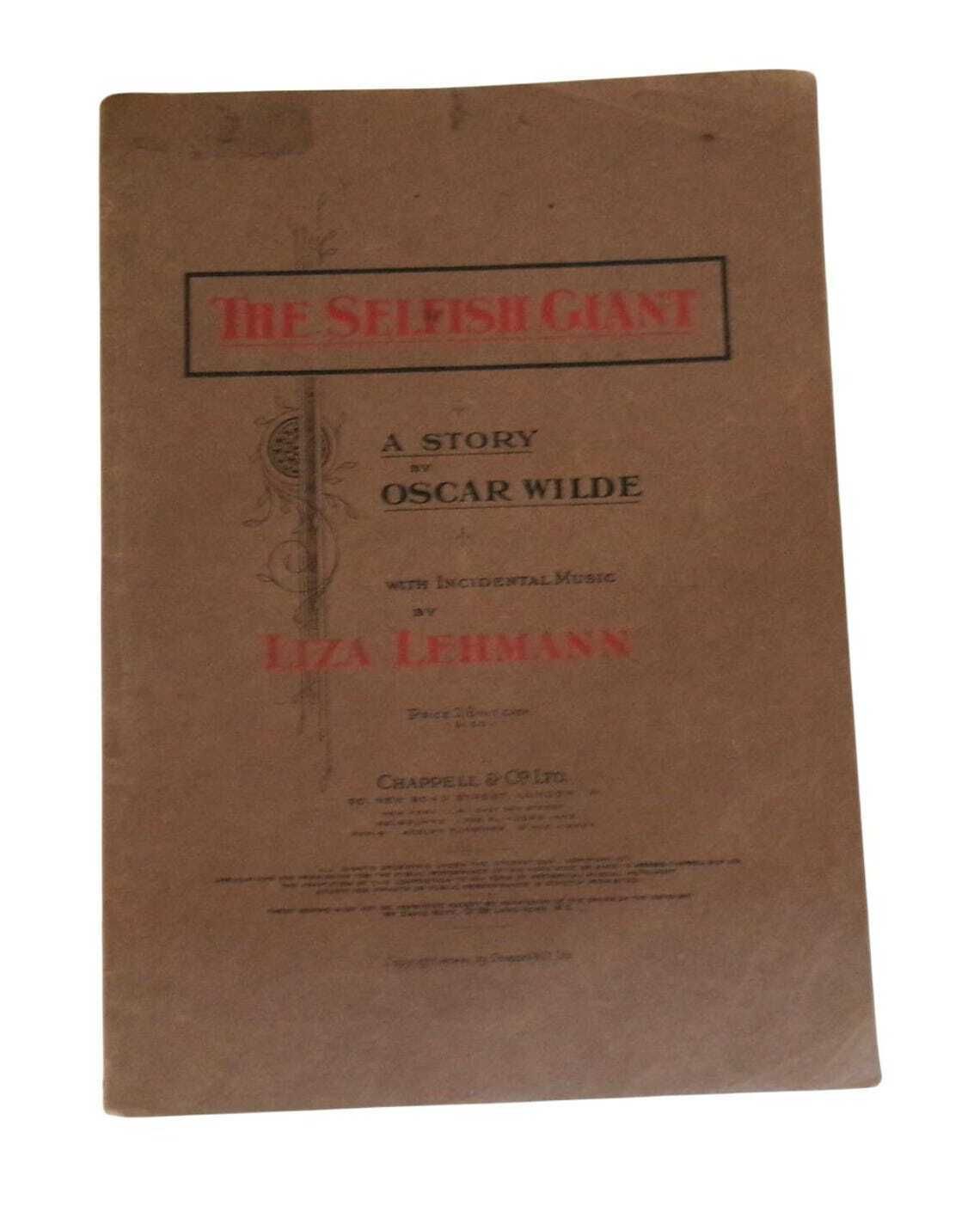 1911 Rare Oscar Wilde Sheet Music, The Selfish Giant Music By Liza Lehmann 1st Edition With Wrappers photo vinterior