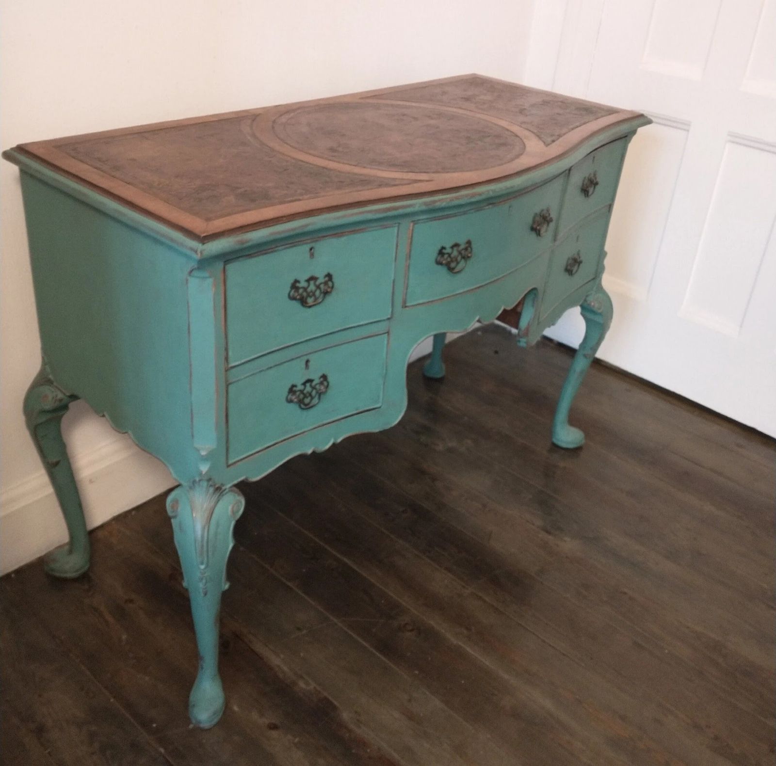 Green Painted 1930s Antique Louis Style Desk photo buy