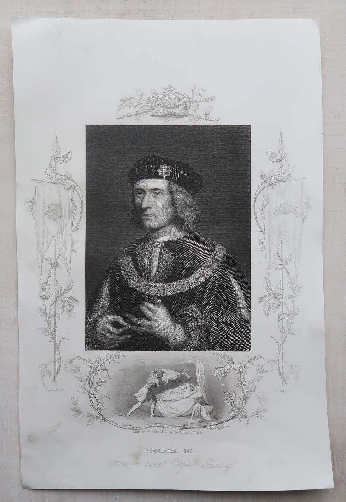 Set Of 24 Original Antique Prints Of Kings Of England, C.1840 photo furniture