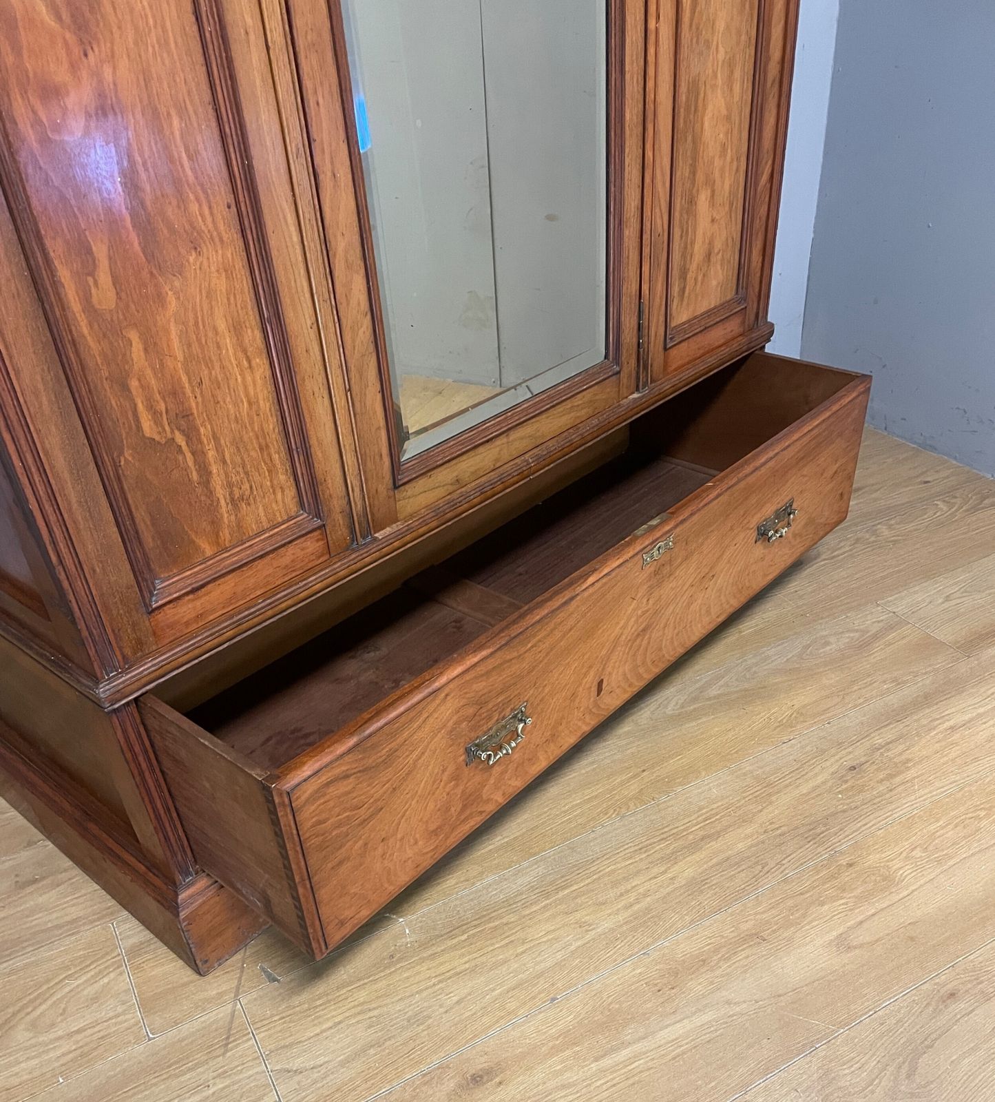 Late C19th Arts And Crafts Satin Walnut Wardrobe photo 595.0