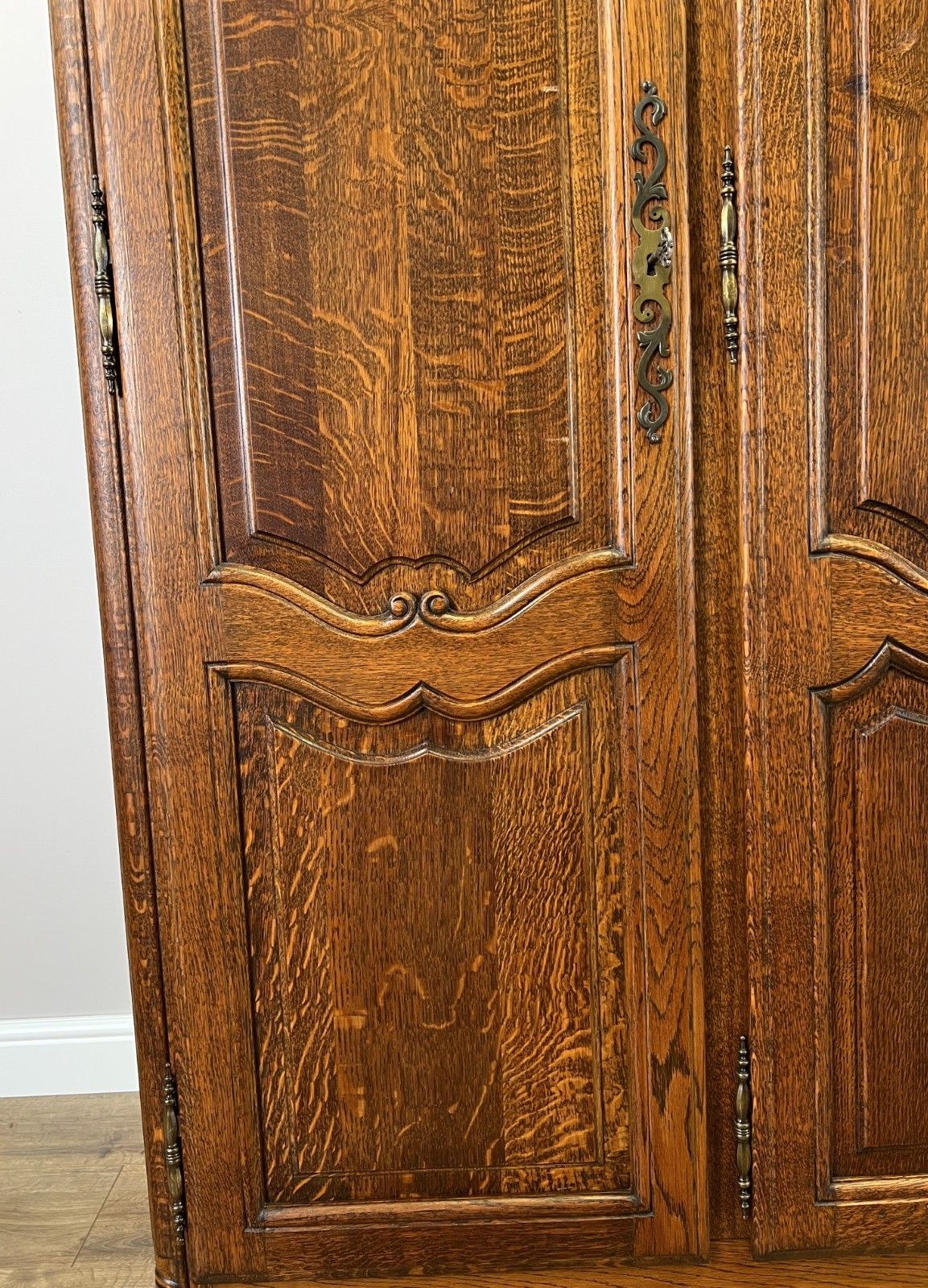 Wardrobe Vintage French Louis XVI Style Oak Four Door Carved Armoire Lot 4827 photo vintage