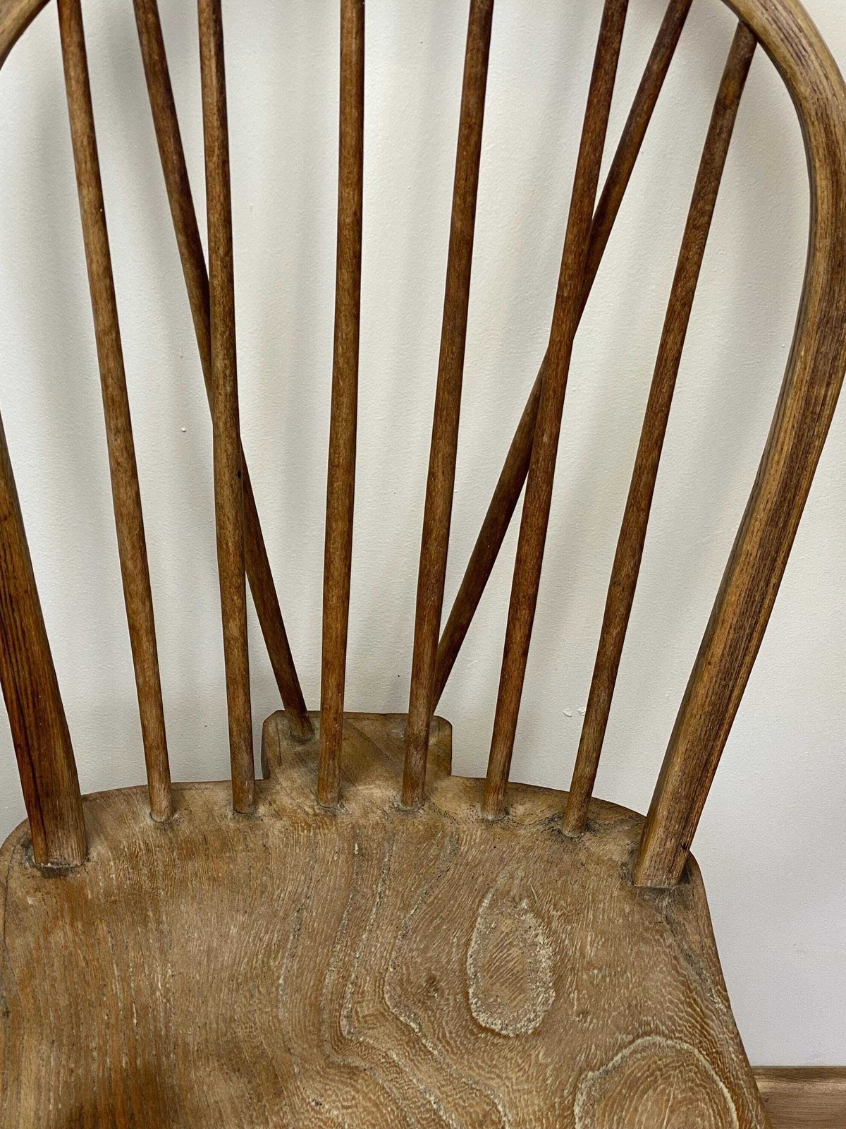 Antique Hand Made Elm Seat Kitchen Chair With Lovely Patina photo for sale
