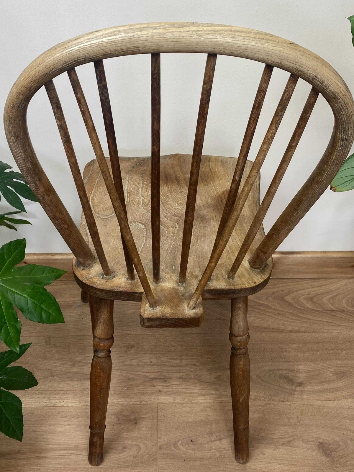 Antique Hand Made Elm Seat Kitchen Chair With Lovely Patina photo 135.0