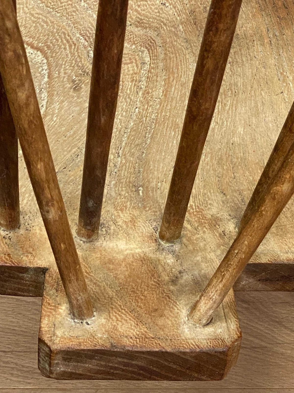 Antique Hand Made Elm Seat Kitchen Chair With Lovely Patina photo vinterior