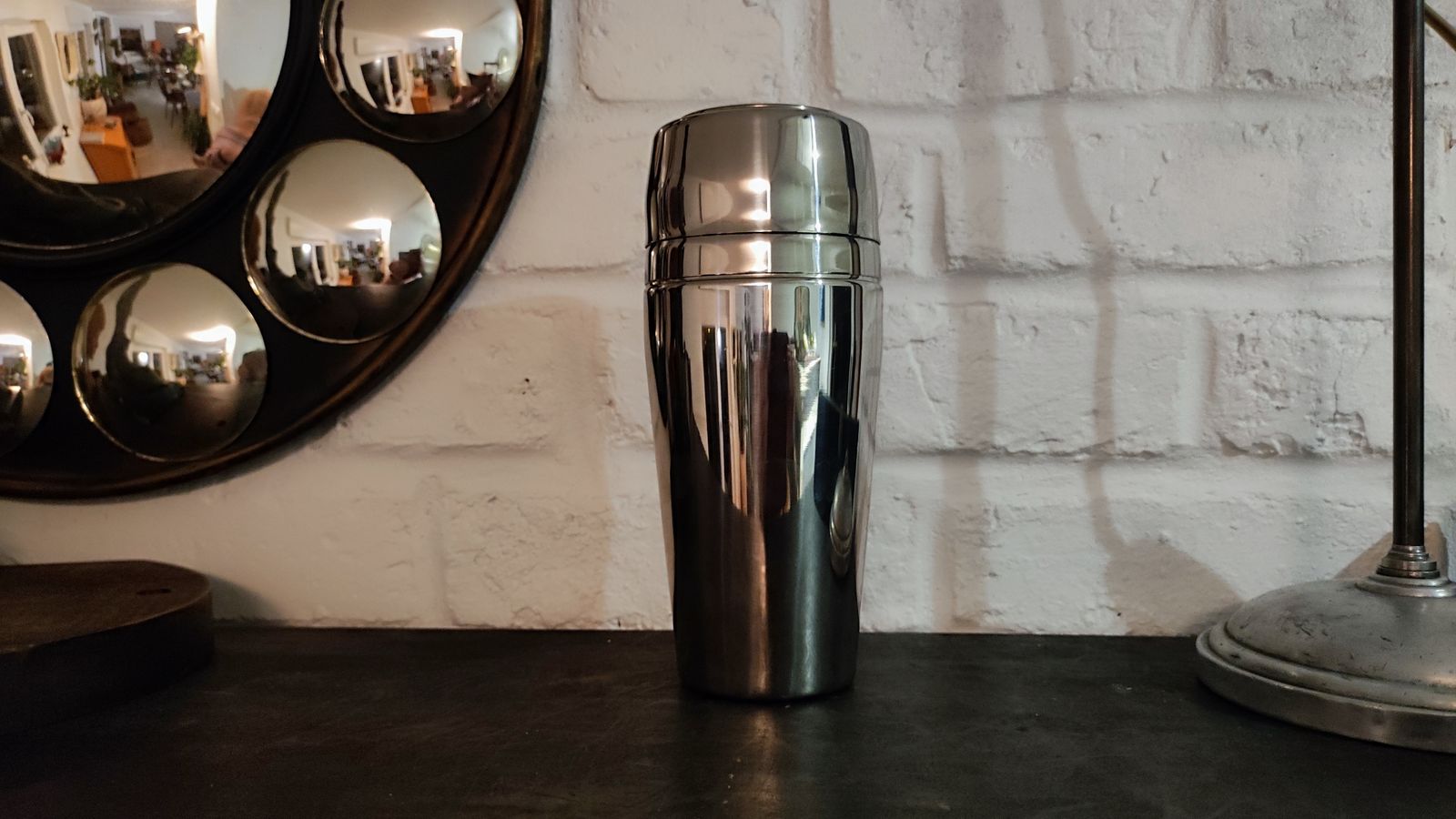 Vintage 1970s Italian Cocktail Shaker Mepra In Stainless Steel