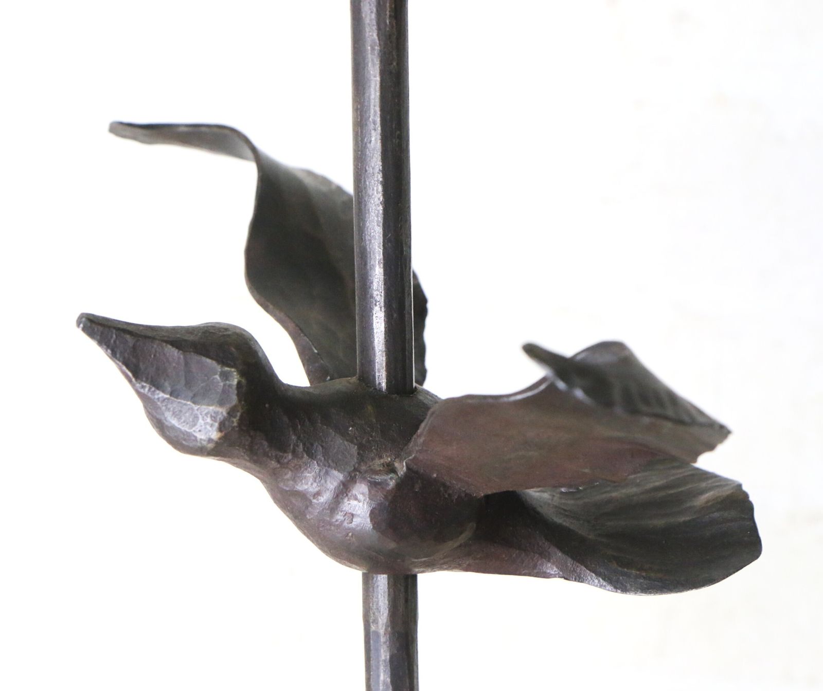 A Unique & Large Wrought Iron Sculptural Candlestick Featuring A Bird And Hands Freedom Beautifully Made photo Home Decor