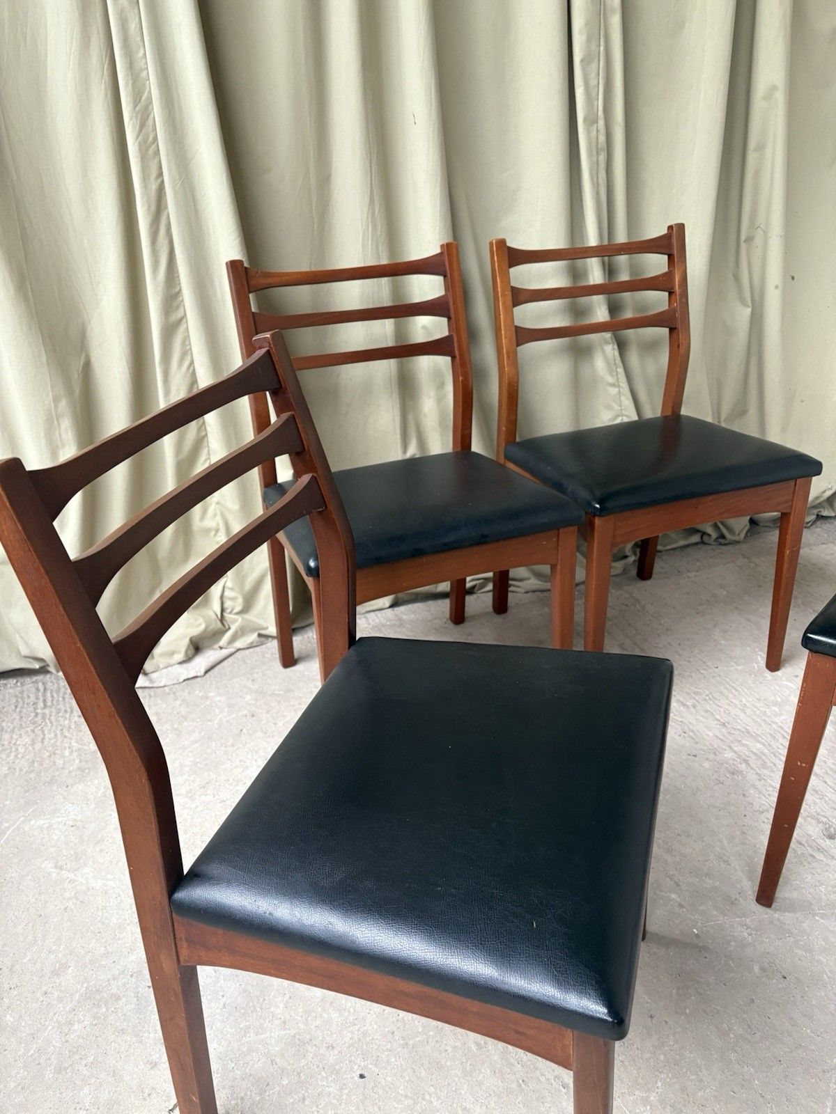 Vtg Mid Century Set Of 4 Dining Chairs Danish Scandi Retro R1067 photo vinterior