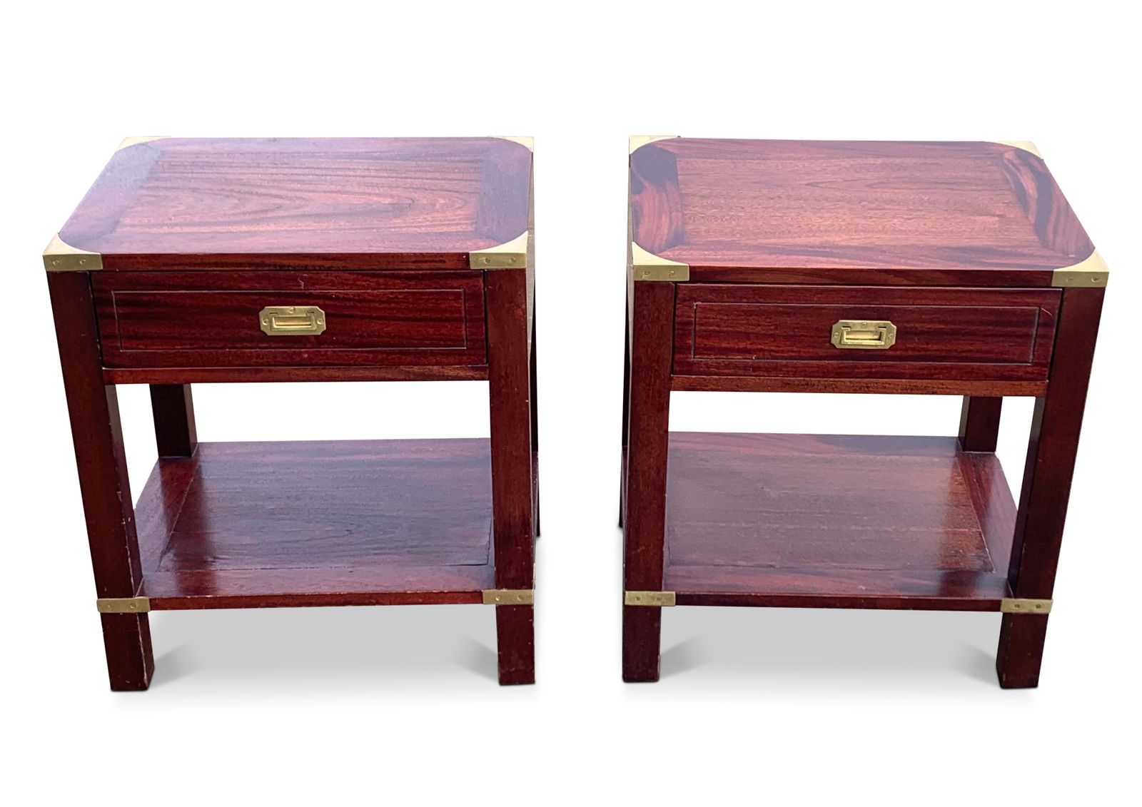 photo furniture Kennedy For Harrods Pair Of Rosewood Military Campaign Nightstands With Drawer