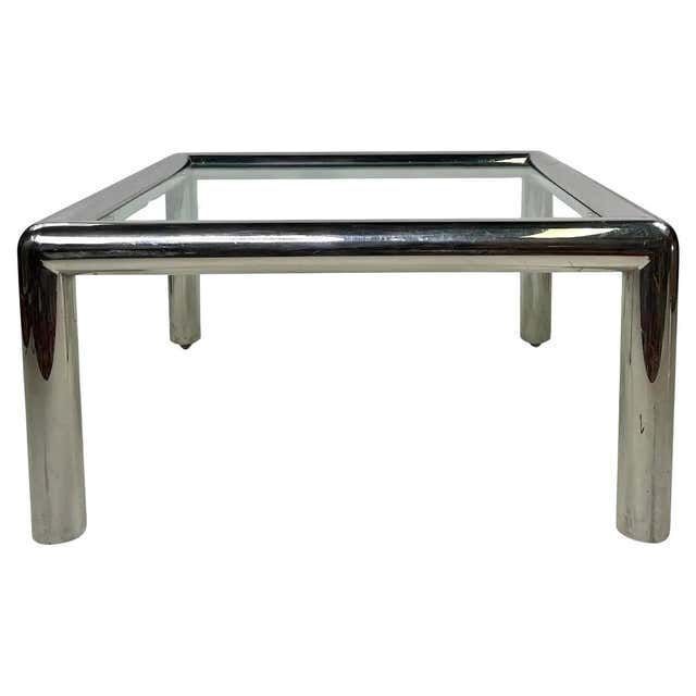 1970s, Italian, Designed By John Mascheroni For Vecta, Each With An Inset Glass Top, On A Tubular Chrome Frame photo furniture