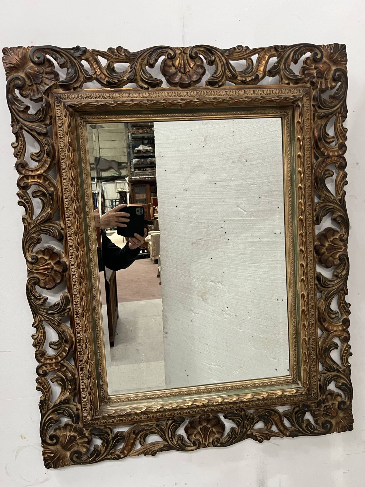 photo buy Napoleon III Style Mirror In Carved Wood, 20th Century.