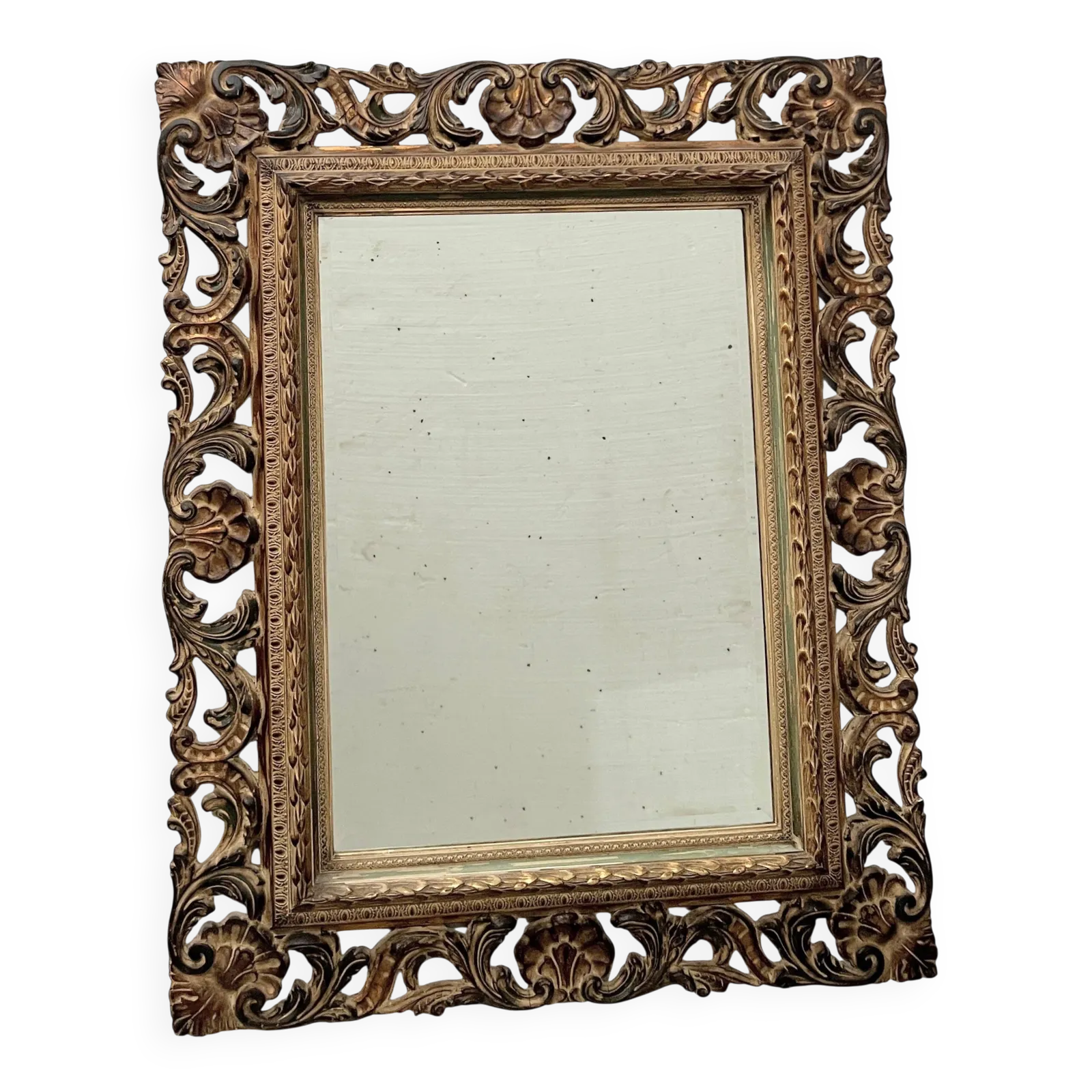 photo vintage Napoleon III Style Mirror In Carved Wood, 20th Century.