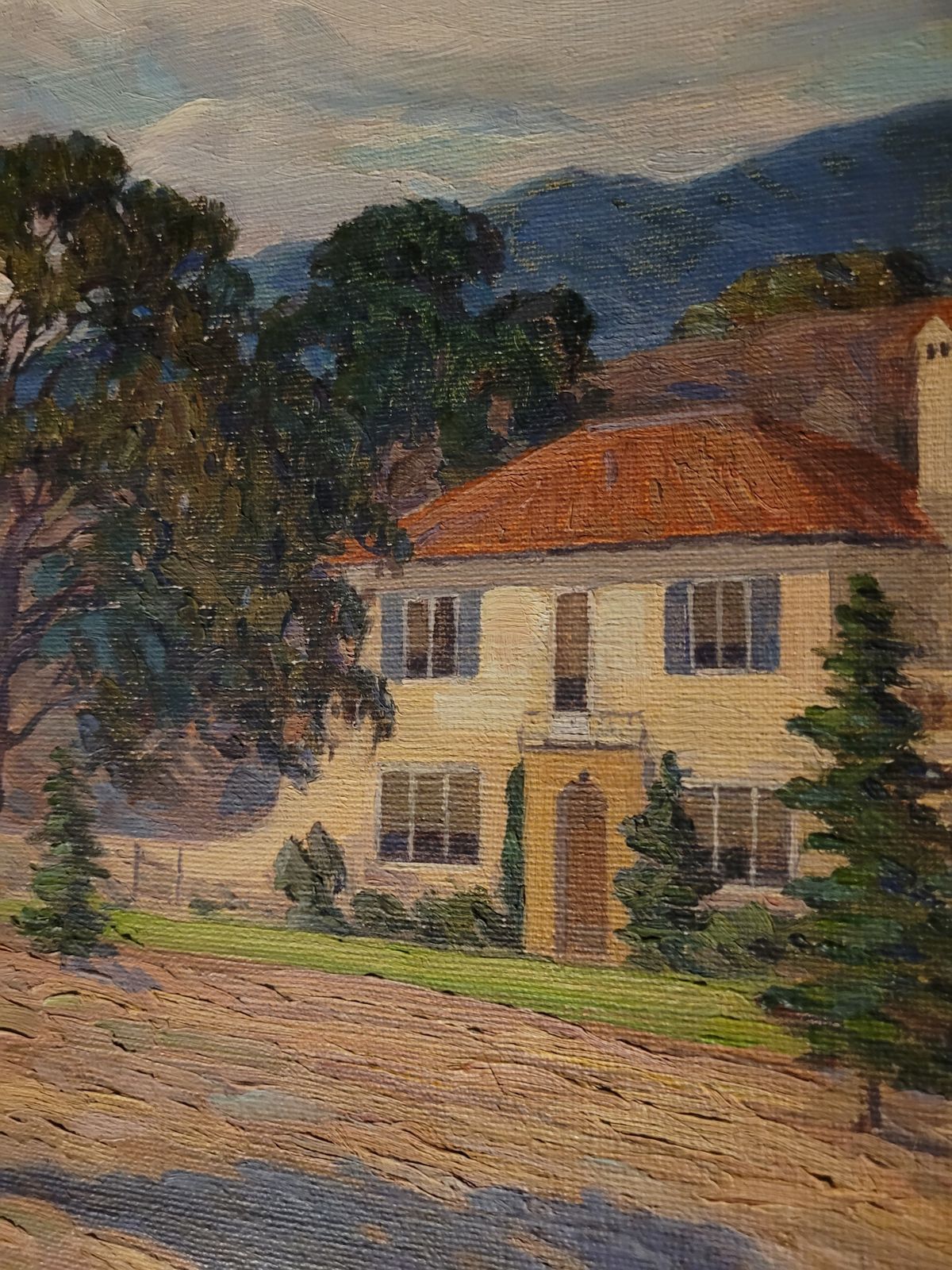 Californian House.  Oil On Canvas By J Edward Walker photo for sale