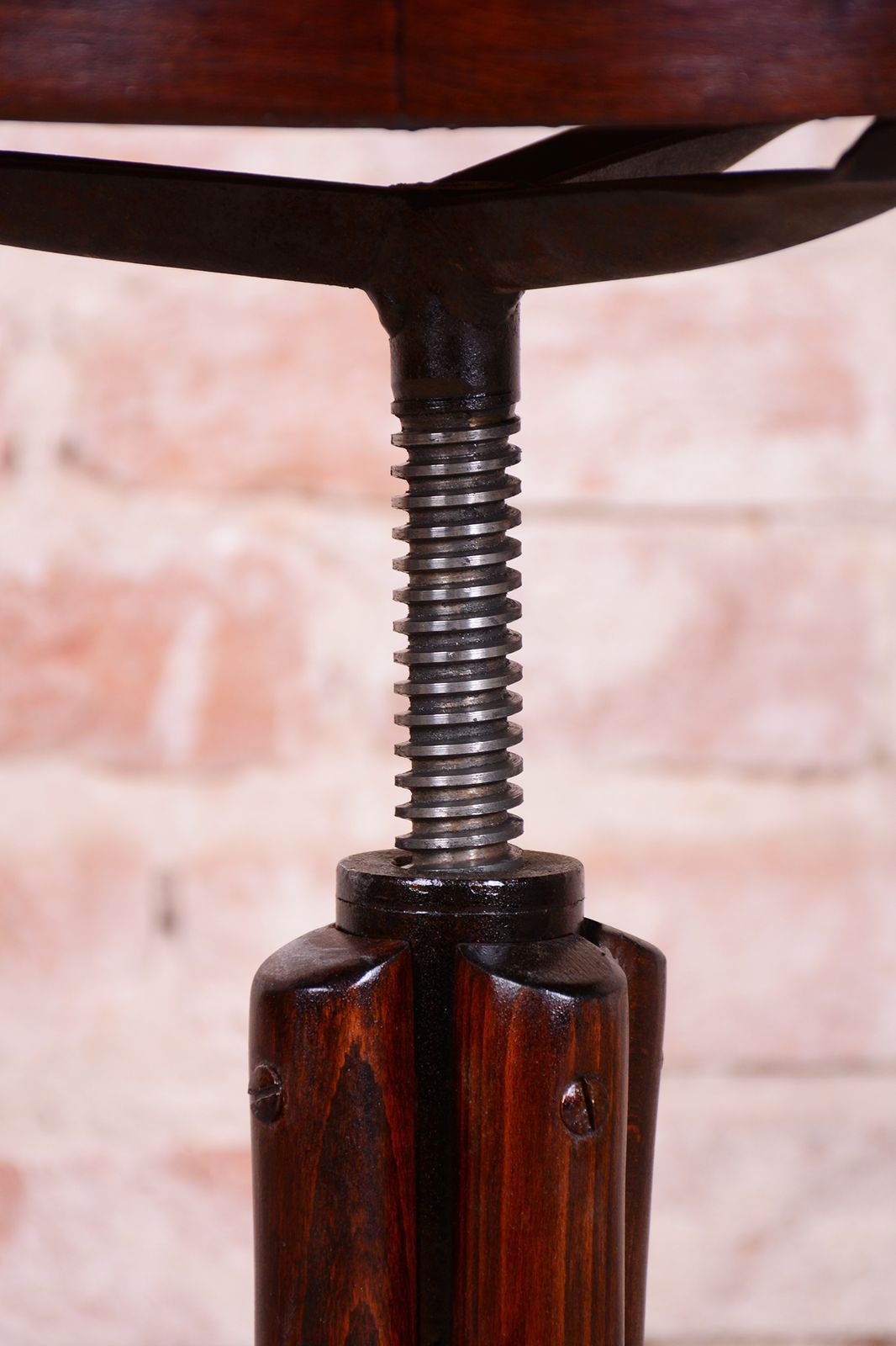 Restored Art Deco Piano Swivel Stool, By Thonet, Beech, Polished, Czech, 1930s photo Furniture