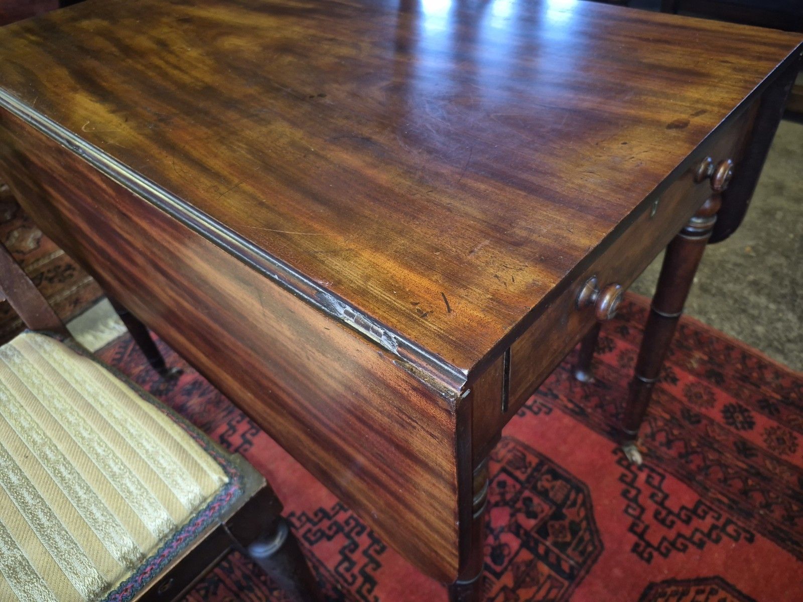 A Fabulous Quality Regency Cuban Mahogany Pembroke Side Table Cocus Wood Strung photo furniture