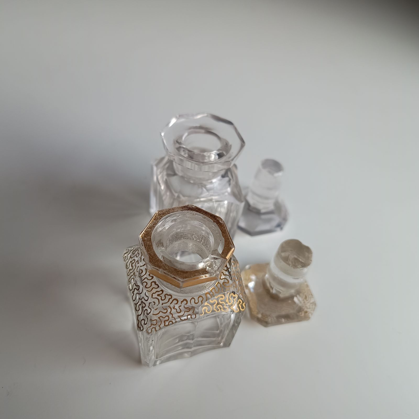 Home Decor Antique French Palais Royale Perfume Bottle Casket: Boulle Style, Baccarat, France 19th Cent photo