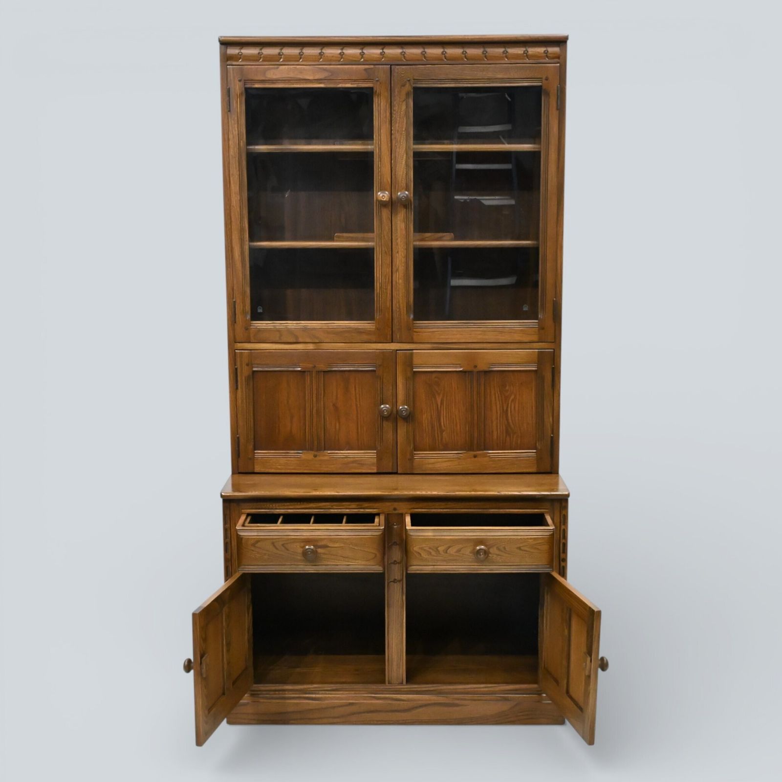 Ercol Mural Wall Unit Drinks Display Cabinets Golden Dawn Free Uk Delivery* photo 447.0