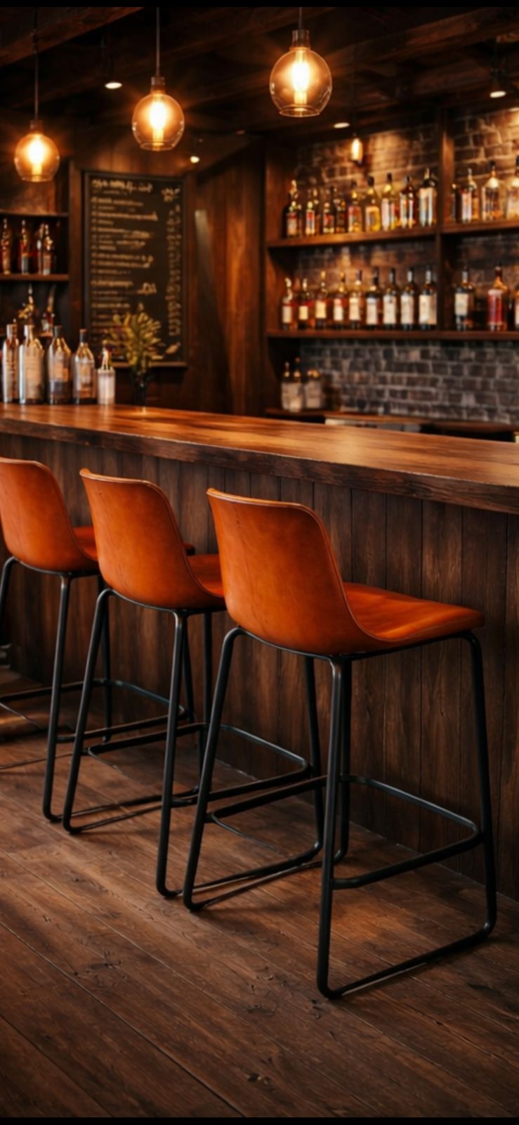 750.0 Vintage Bar Stools 72cm Seat – Original Patina – Set Of 4 photo