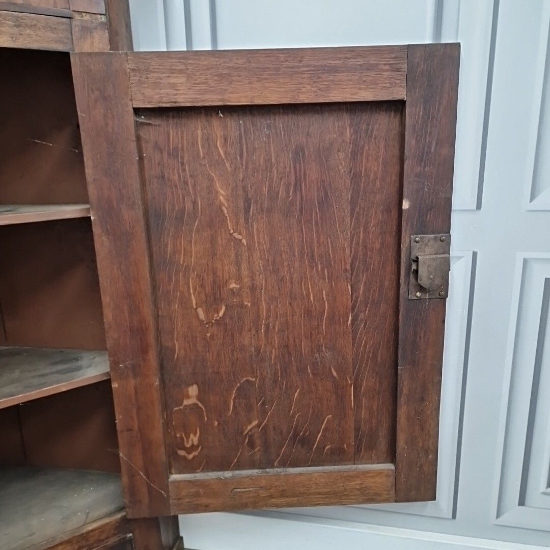 photo vinterior Antique Georgian Corner Cabinet Single Door Hanging Cupboard Long Case
