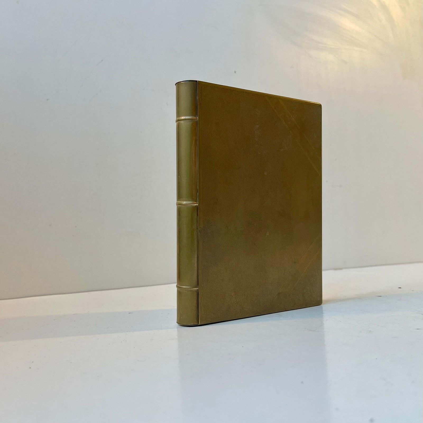 1930s Concealed Guilloché Brass Box   In The Shape Of A Book photo for sale