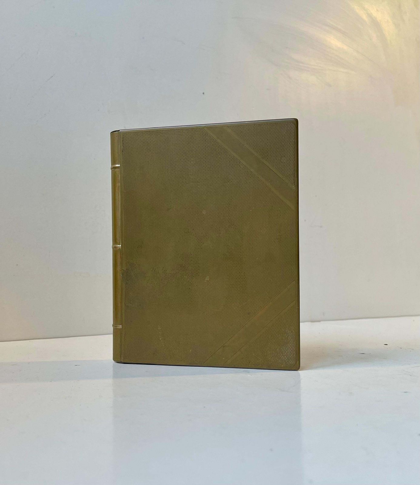 1930s Concealed Guilloché Brass Box   In The Shape Of A Book photo Home Decor