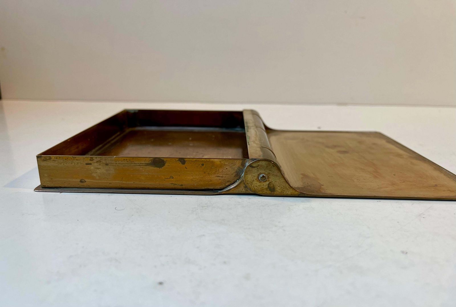 1930s Concealed Guilloché Brass Box   In The Shape Of A Book photo vinterior