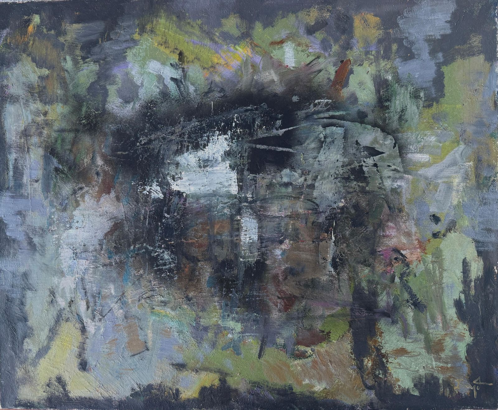 Jordi Baget Ballester Musical Notes Oil On Canvas Abstract Painting C.1980