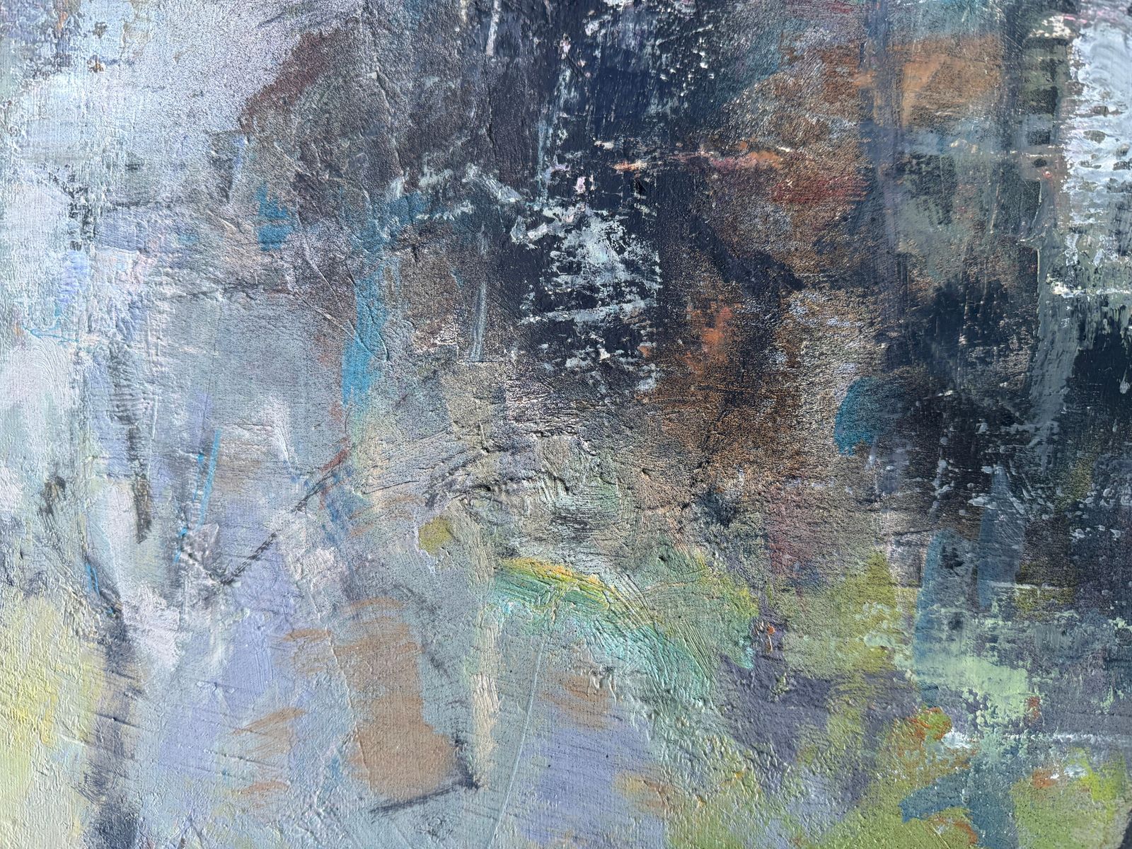 Jordi Baget Ballester Musical Notes Oil On Canvas Abstract Painting C.1980 photo 850.0