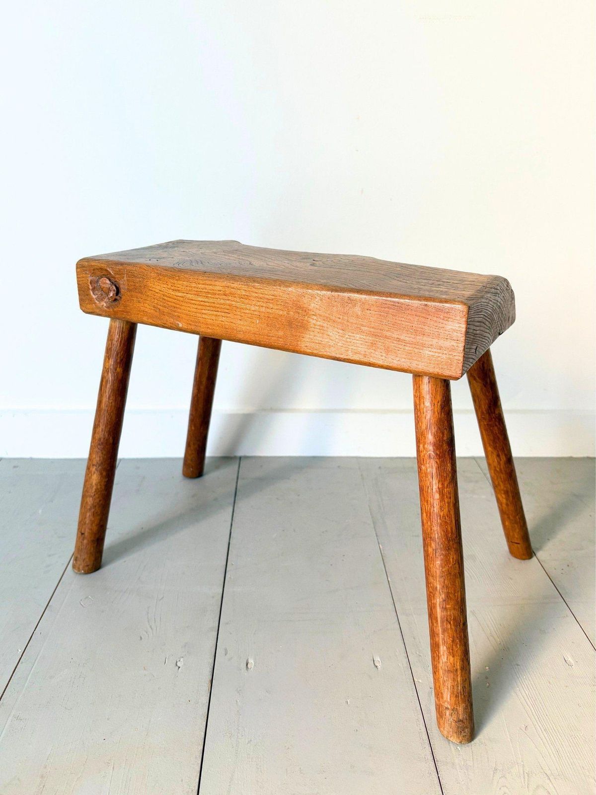 Primitive Brutalist Side Table Stool In Solid Oak By Acornman photo buy
